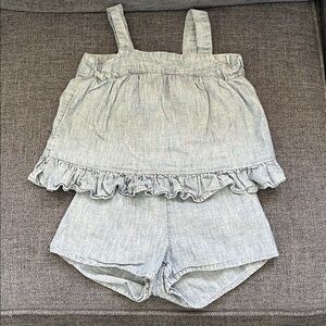 Toddler girl chambray romper